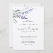 Romantic Lavender Waterverf Floral Wedding Kaart (Voorkant)
