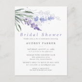 Romantic Lavender Waterverf Floral Wedding Uitnodiging Briefkaart (Voorkant)
