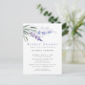 Romantic Lavender Waterverf Floral Wedding Uitnodiging Briefkaart (Staand voorkant)