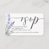 Romantic Lavender Waterverf RSVP Online Informatiekaartje (Voorkant)