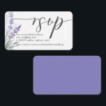 Romantic Lavender Waterverf RSVP Online Informatiekaartje<br><div class="desc">De details van het huwelijk en de RSVP omslagkaart kenmerkt een romantische waterverf lavender bloemen kaart.</div>