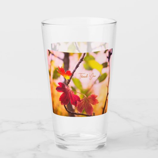 Romantic Leaves Boho – Botanical Fantasy Thank You Glas (Voorkant)