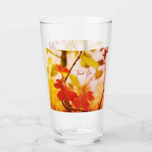 Romantic Leaves Boho – Botanical Fantasy Thank You Glas (Voorkant)