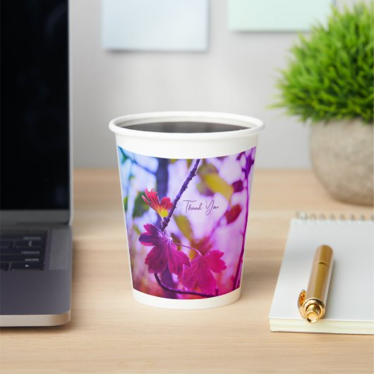 Romantic Leaves Boho – Botanical Fantasy Thank You Papieren Bekers (Insitu)