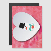 Romantic, legant, hart, Snowman Magnetic Card (Voorkant / Achterkant)