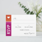 Romantic Lesbian Flag Stripes Wedding RSVP (Staand voorkant)