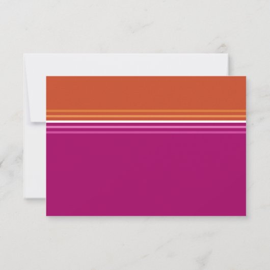 Romantic Lesbian Flag Stripes Wedding RSVP (Achterkant)