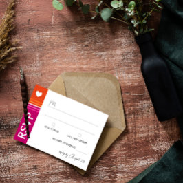 Romantic Lesbian Flag Stripes Wedding RSVP