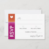 Romantic Lesbian Flag Stripes Wedding RSVP Kaartje (Voorkant)