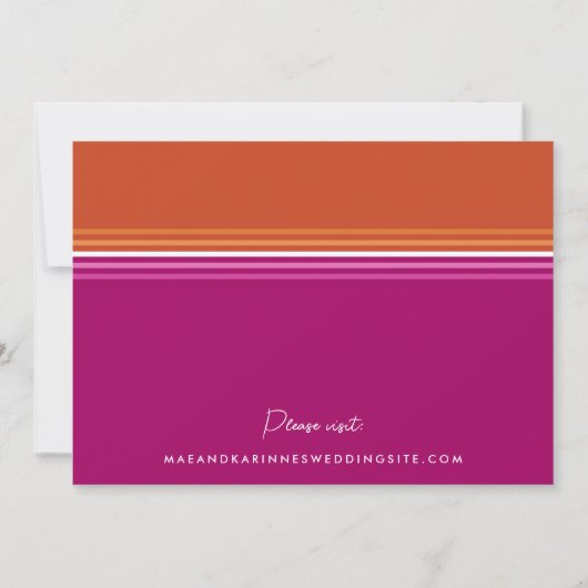 Romantic Lesbian Flag Stripes Weduwfoto Save The Date (Achterkant)
