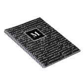 Romantic Letter Writing Black White Monogram Notitieboek (Rechterzijde)