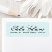 Romantic light aqua blue calligrafie script etiket (Insitu)