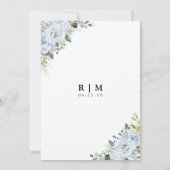 Romantic Light Blue Floral Engagement Party  Kaart (Achterkant)