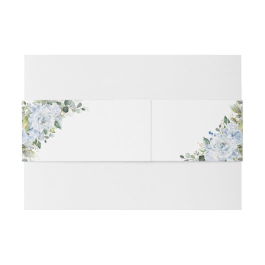 Romantic Light Blue Floral The Wedding Of Uitnodigingen Wikkel (Achterkant Voorbeeld)