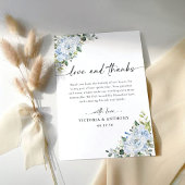 Romantic Light Blue Floral Wedding Bedankkaart