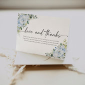 Romantic Light Blue Floral Wedding Bedankkaart