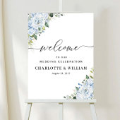 Romantic Light Blue Floral Wedding Ceremony Poster