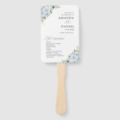 Romantic Light Blue Floral Wedding Program  Handwaaier (Voorkant)