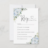 Romantic Light Blue Floral Wedding RSVP Card (Voorkant)