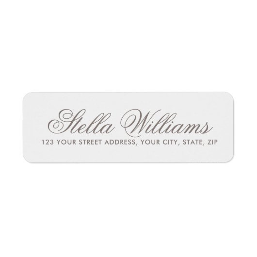 Romantic light grijs kalligrafiescript etiket (Voorkant)