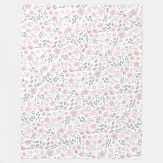Romantic Light Pink Tiny Floral Pattern Feminine Fleece Deken (Voorkant)