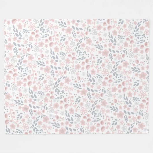 Romantic Light Pink Tiny Floral Pattern Feminine Fleece Deken (Voorkant (Horizontaal))