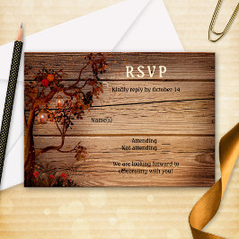 Romantic Lights Fall Wedding RSVP-kaart Kaart