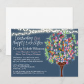 Romantic Lights Whimsical Tree Post Wedding Invite Kaart (Voorkant / Achterkant)