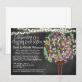 Romantic Lights Whimsical Tree Post Wedding Invite Kaart (Voorkant / Achterkant)