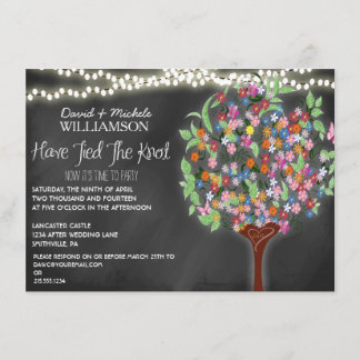 Romantic Lights Whimsical Tree Post Wedding Invite Kaart