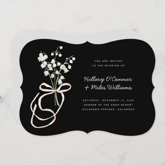 Romantic Lily van de Valley 5x7 huwelijksuitnodigi Kaart (Voorkant / Achterkant)