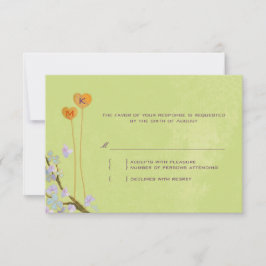 Romantic Lime Green Rural Wedding RSVP Kaartje