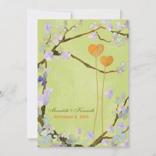 Romantic Lime Green Wedding Kaart (Voorkant)