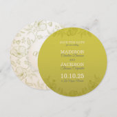 Romantic Limoen & Tan sparen de DatumKaart Save The Date (Voorkant / Achterkant)