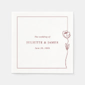 Romantic Line Roos Square Servet (Voorkant)