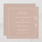 Romantic Line Roos Square Weddenschap Kaart (Voorkant / Achterkant)