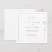 Romantic Line Roos Square Weddenschap Kaart (Voorkant / Achterkant)