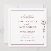 Romantic Line Roos Square Weddenschap Kaart (Voorkant)