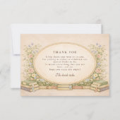 Romantic Literary Floral Bridal Shower Bedankkaart (Voorkant)