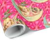 Romantic Little  Angel met Cat Victoriaans Cadeaupapier (Rol Hoek)