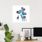 Romantic Llama Art Poster (Thuiskantoor)
