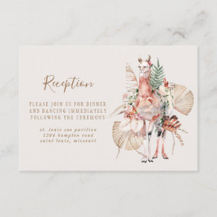 Romantic Llama Wedding Reception Informatiekaartje