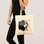 Romantic london lady illustration canvas tas (Voorkant (product))