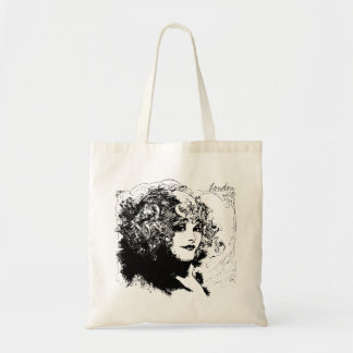 Romantic london lady illustration canvas tas
