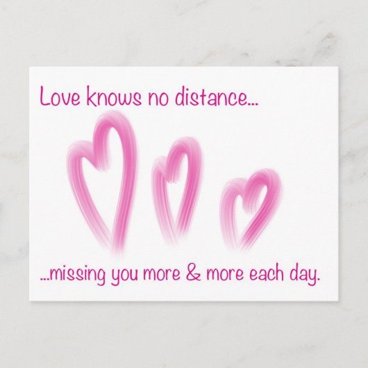 Romantic Long Distance Relatie Briefkaart (Voorkant)