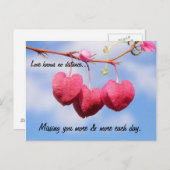 Romantic Long Distance Relatie Briefkaart (Voorkant / Achterkant)