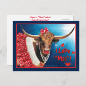 Romantic Longhorn Koe Valentijn Briefkaart (Voorkant / Achterkant)