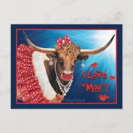 Romantic Longhorn Koe Valentijn Briefkaart