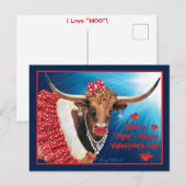 Romantic Longhorn Koe Valentijn Briefkaart (Voorkant / Achterkant)