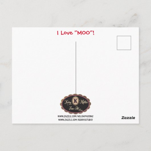 Romantic Longhorn Koe Valentijn Briefkaart (Achterkant)